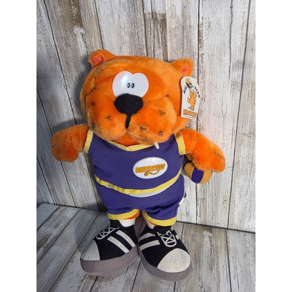 1998 Heathcliff All Star Plush Toy Orange Cat Basketball Player Outfit - Picture 6 of 10